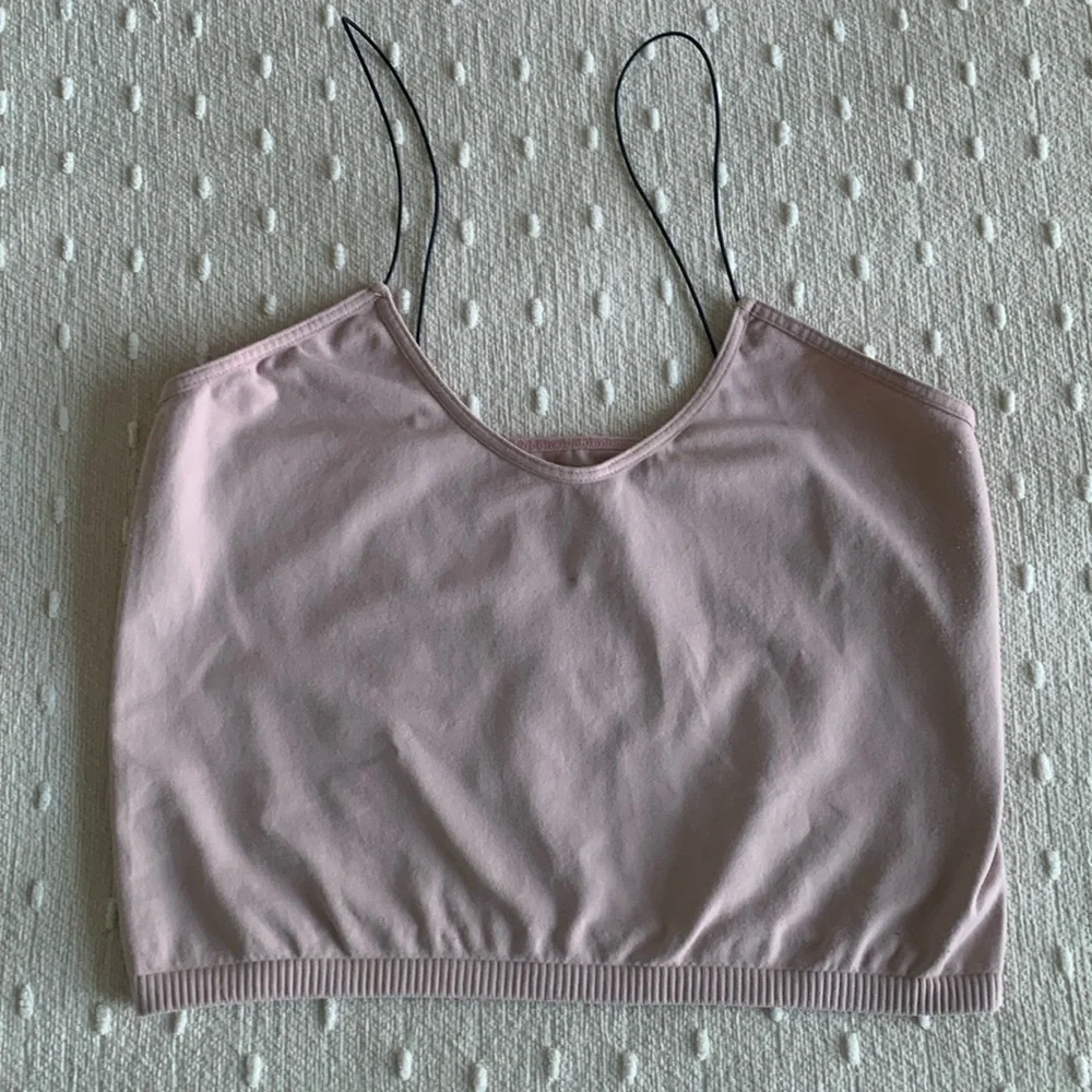 Free People Light‎ Pink Cropped Tank Top XL